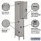 Salsbury Industries Wardrobe Locker, 12" W, 18" D, 78" H, (1) Wide, (2) Openings, Gray 62168GY-A